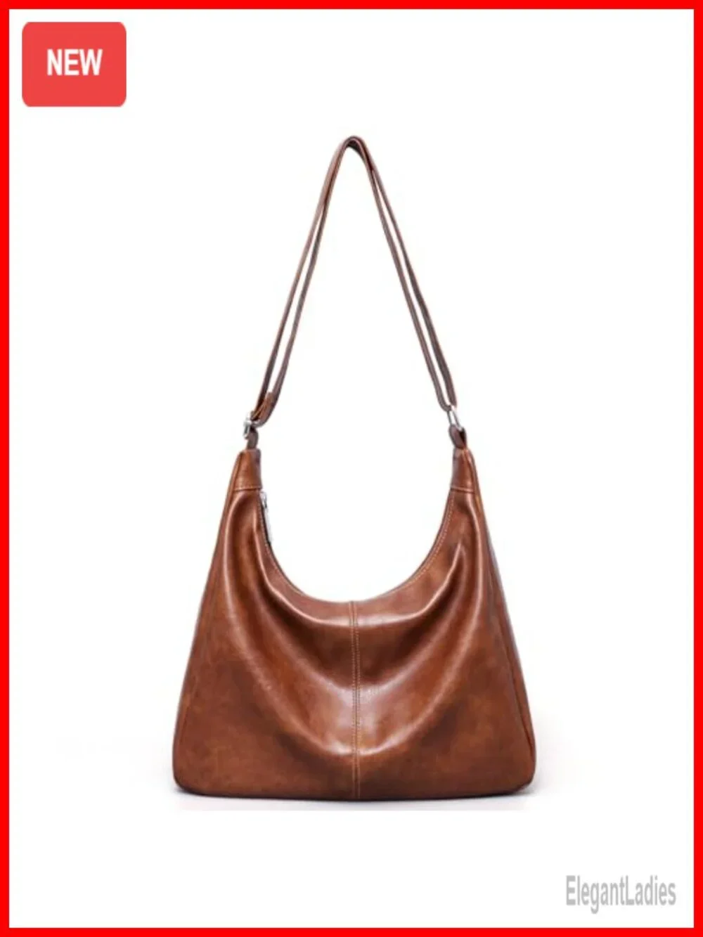 Women Vegan Leather Hobo Bag Slouchy Shoulder Tote Crossbody
